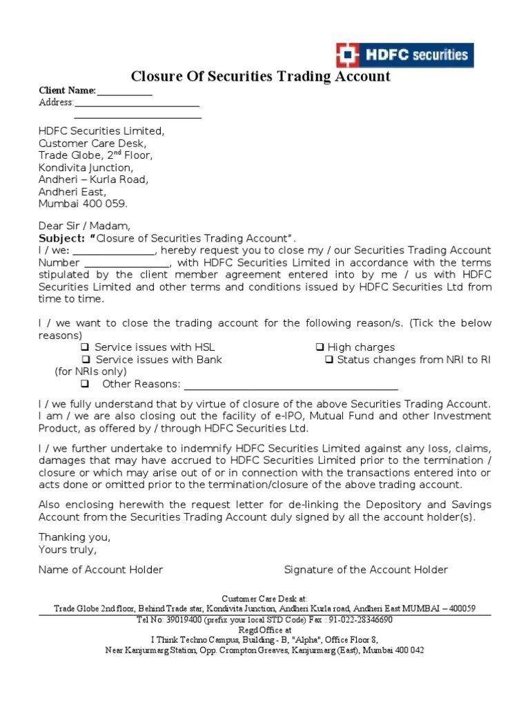 Closure Form Securities (Finance) Financial Services