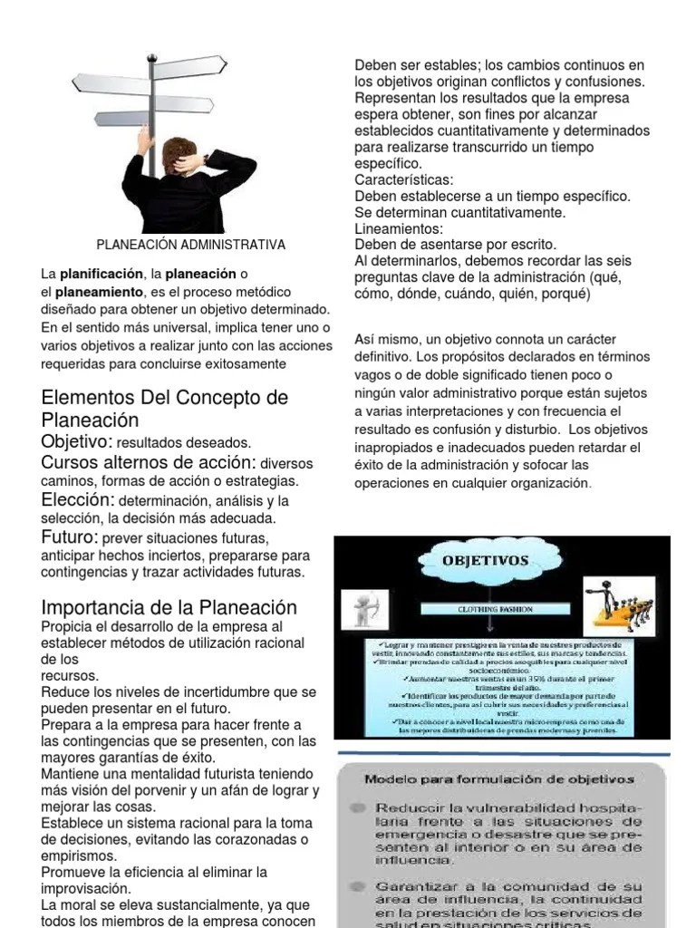 Elementos Del Concepto de Planeación Objetivo Cursos alternos de