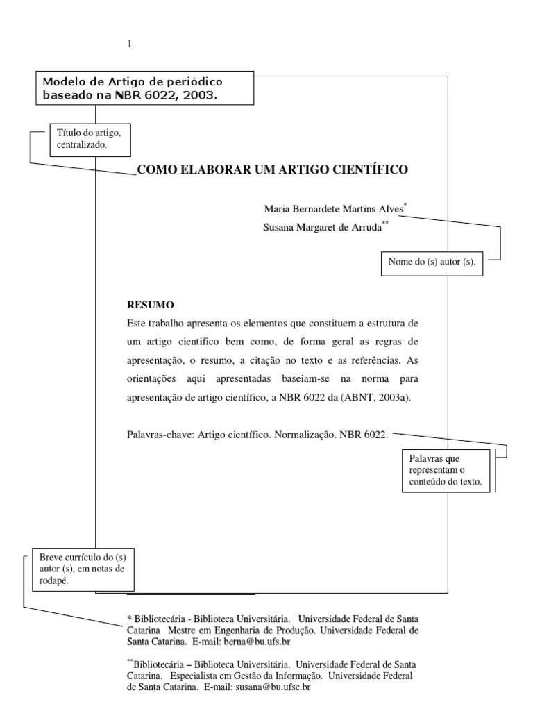 ARTIGO CIENTÍFICO Modelo ABNT atualizado 2010