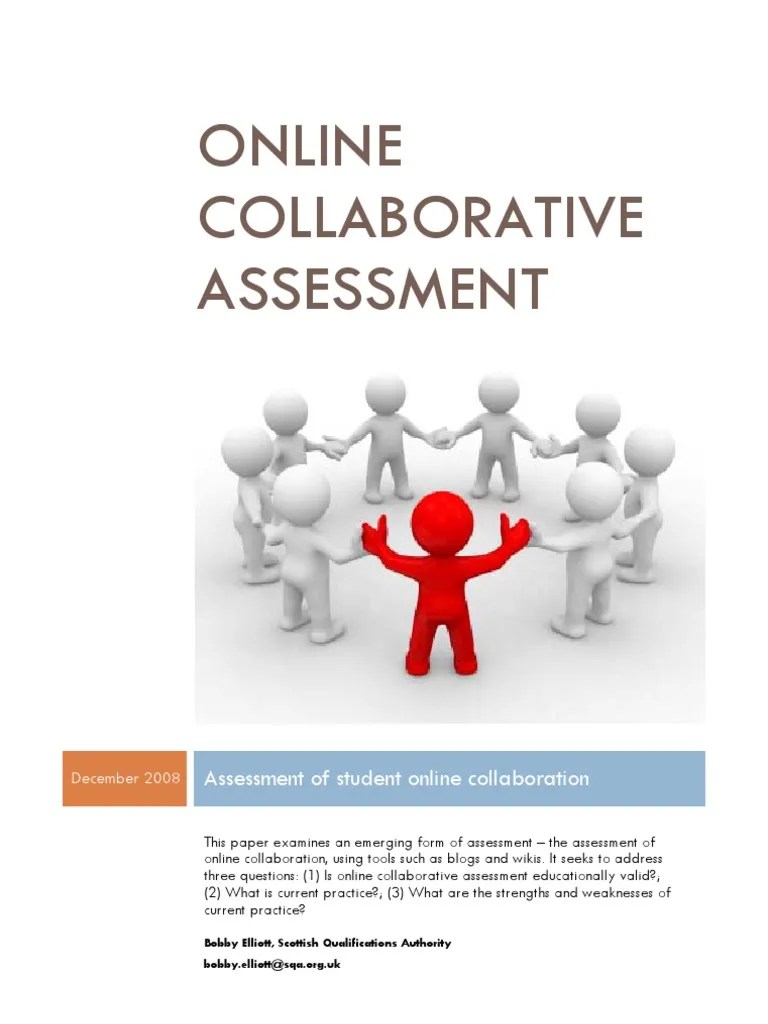 Online Collaborative Assessment Collaboration Educational Assessment