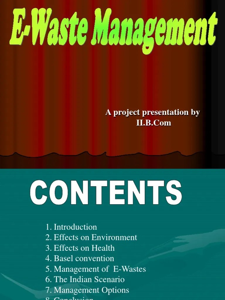 EWaste Management PDF Electronic Waste Waste Management