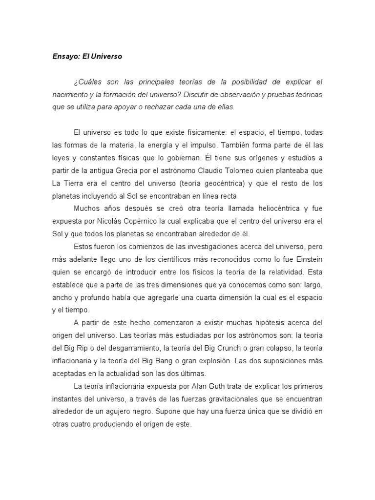 Ensayo El universo