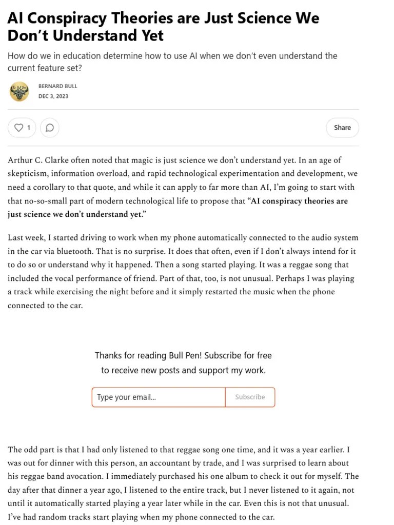 AI Conspiracy Theories Are Just Science We Don't Understand Yet PDF