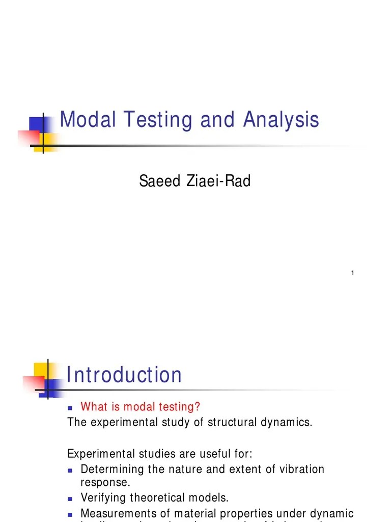 02Modal Testing and Analysis PDF Engineering Mechanical Engineering