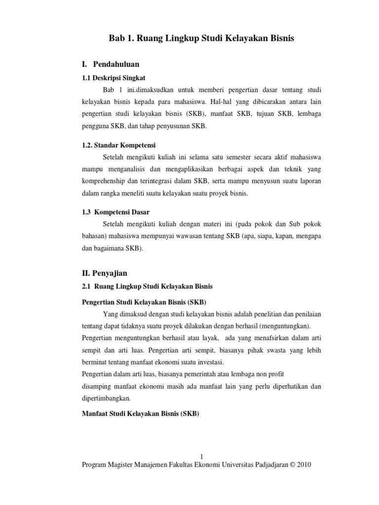 Modul Studi Kelayakan Bisnis Pada Hotel Dan Jasa Pariwisata | PDF