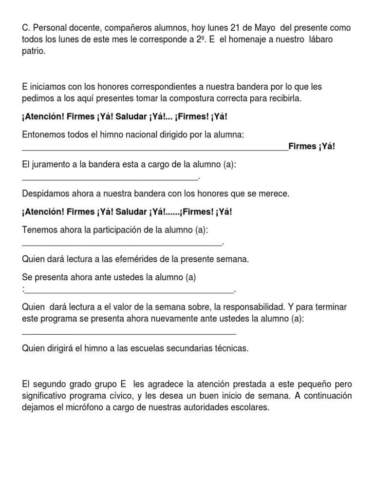 Programa de Honores a la Bandera