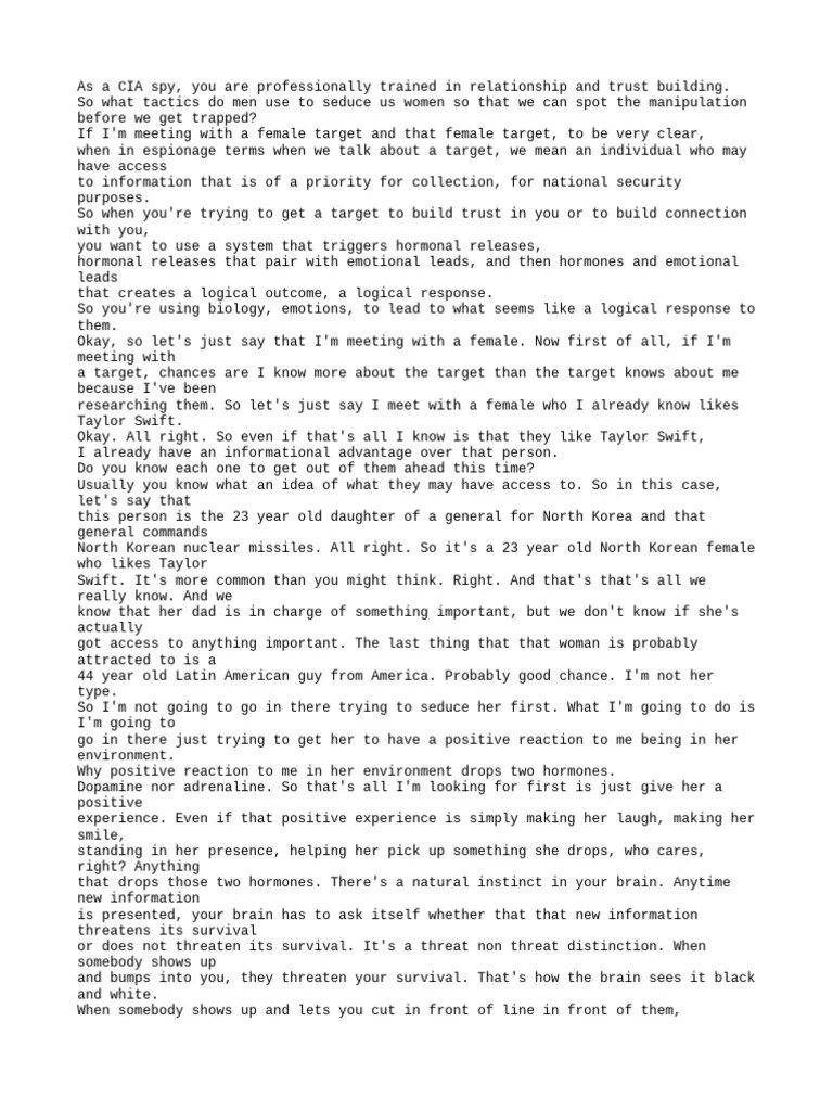 CIA Spy Men DON'T Want You Knowing This! Seduction Tactics Women