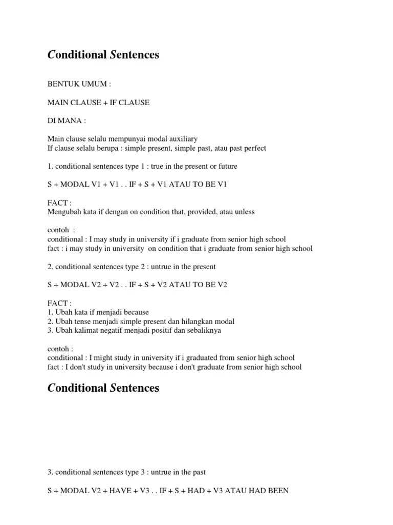 16+ Contoh Soal Conditional Sentence Type 1 2 Dan 3 - Kumpulan Contoh Soal