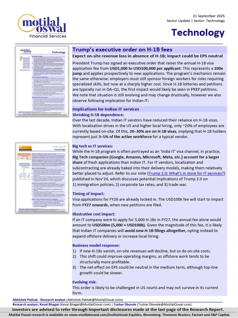 Trumps Executive Order On H1b Visa Fees Pdf H 1 B Visa Business