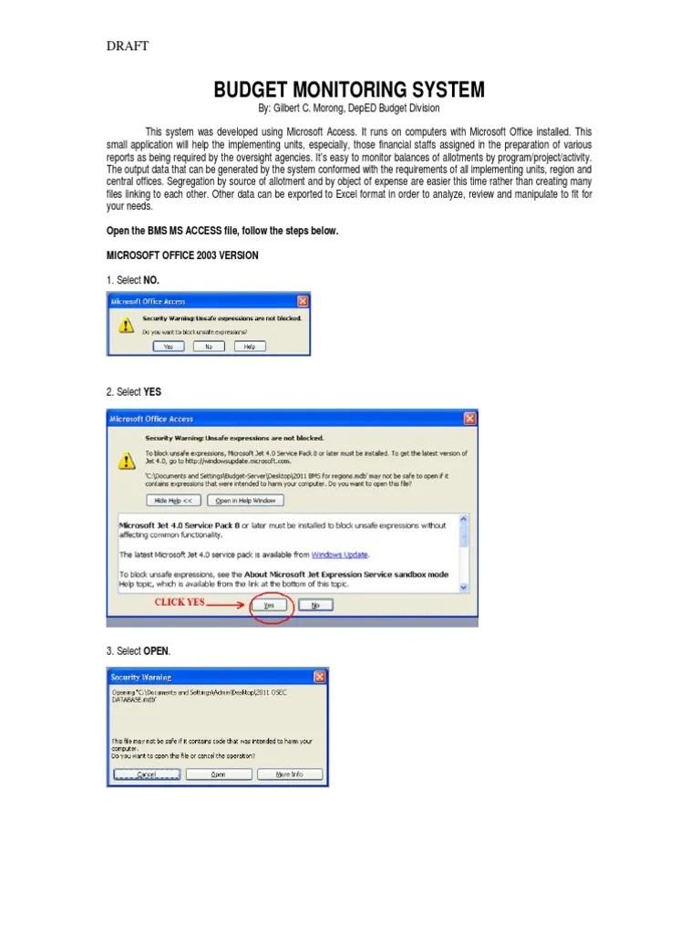 Bms Manual PDF Microsoft Access Microsoft Excel
