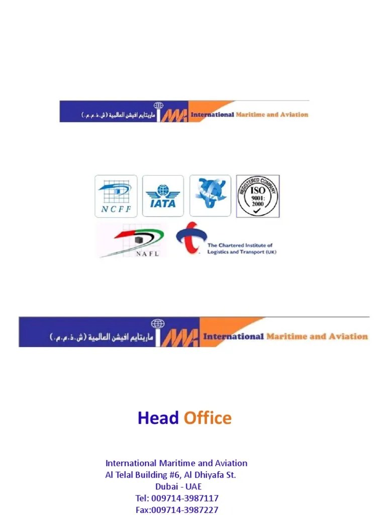 IMA Logistics Company Profile PDF Cargo Logistics