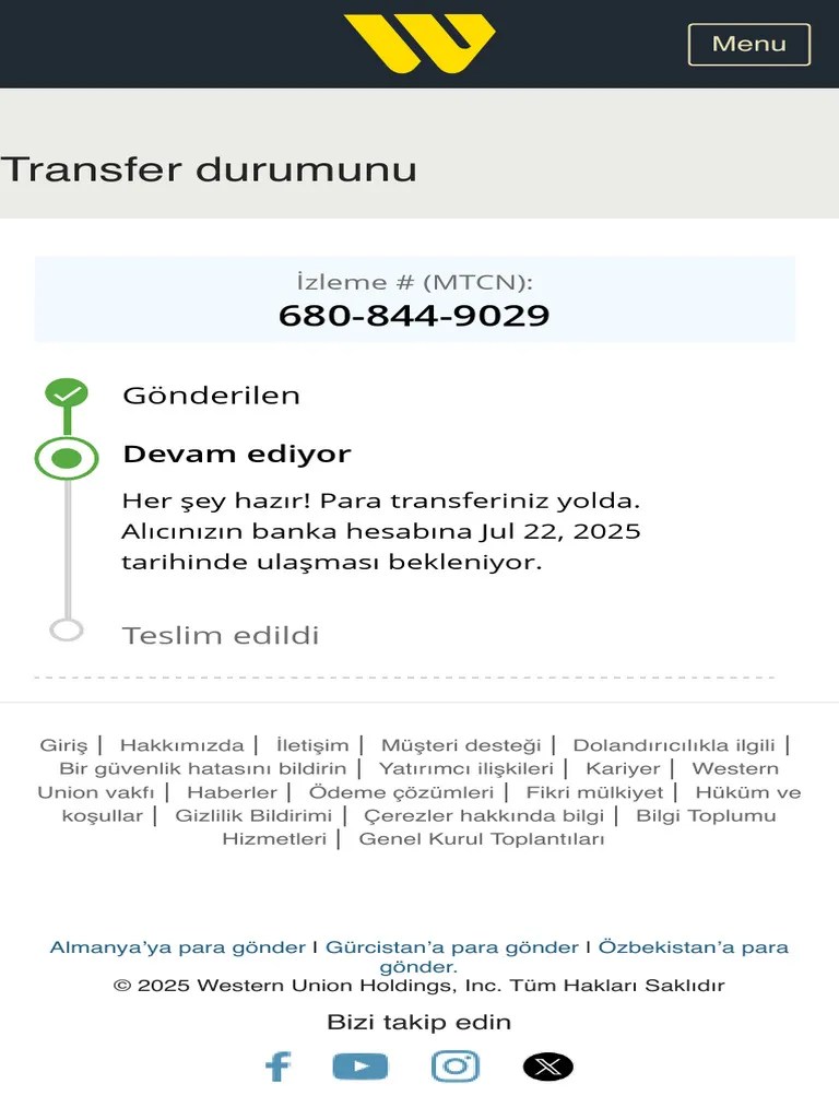 Track Your Transfer With Western Union Uk Pdf