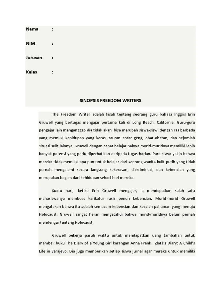 Sinopsis Freedom Writers