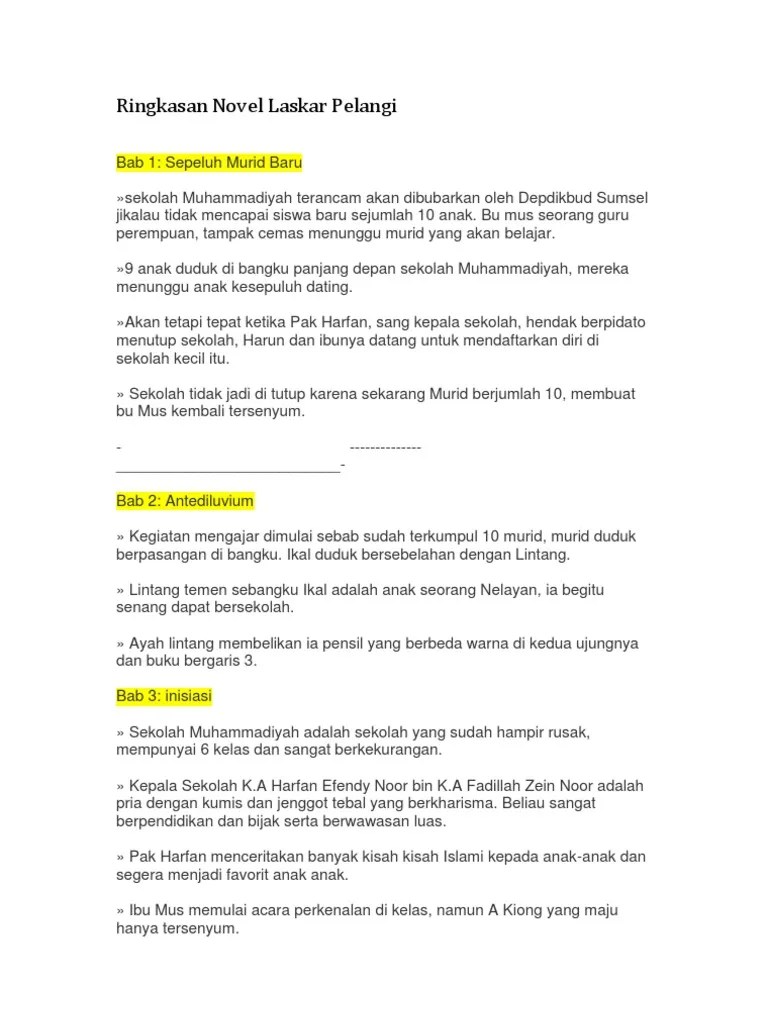 Ringkasan Laskar Pelangi - 1 | PDF