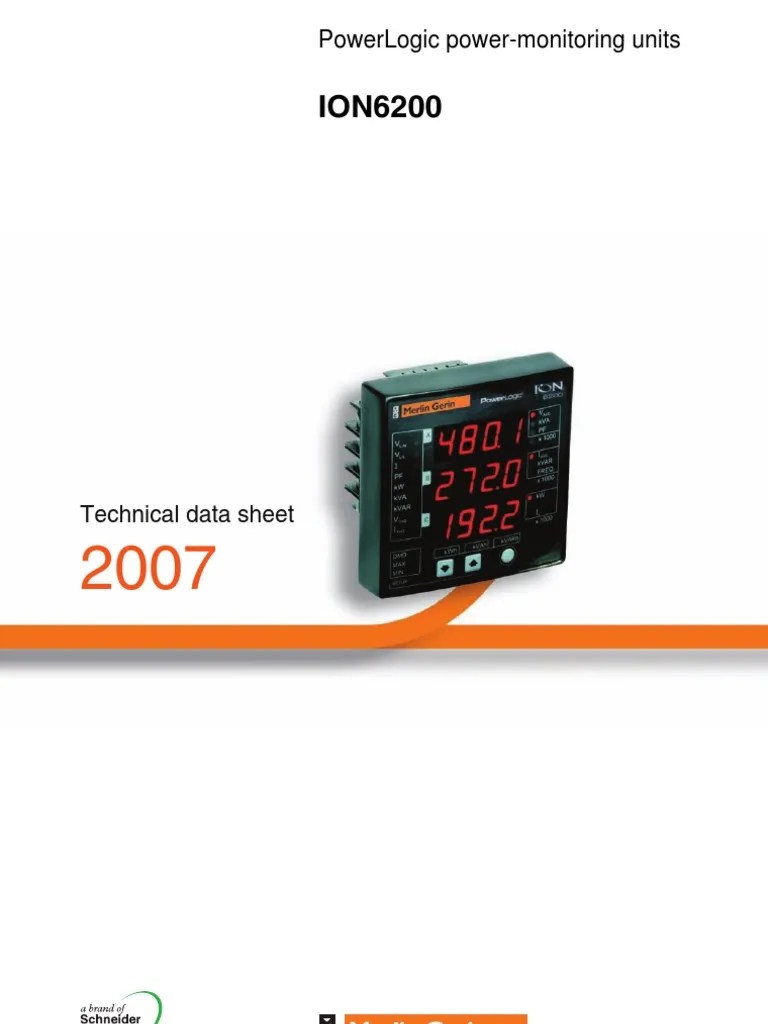 Catalog ION 6200 Power Supply Ac Power