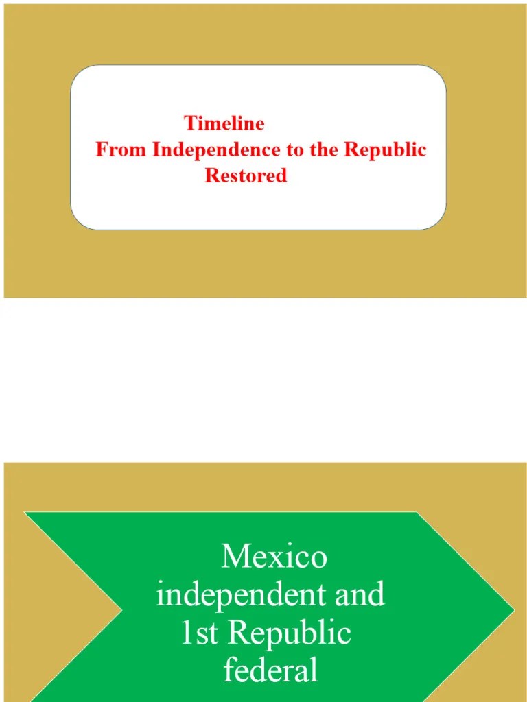 Timeline From Independence To The Restored Republic PDF Mexico