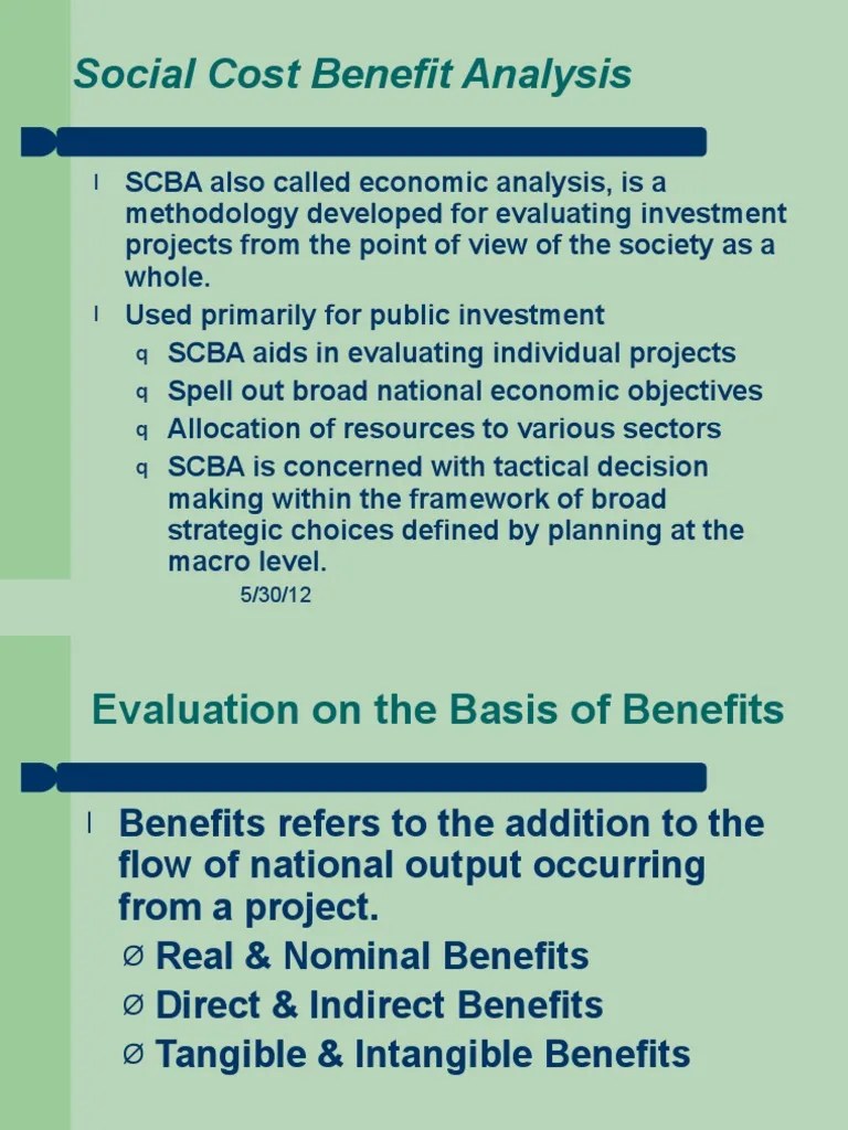 Social Cost Benefit Analysis PDF Externality Value (Economics)