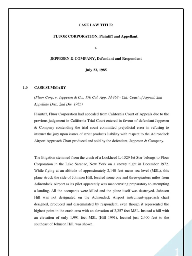 Case Law Analysis PDF Product Liability Lawsuit