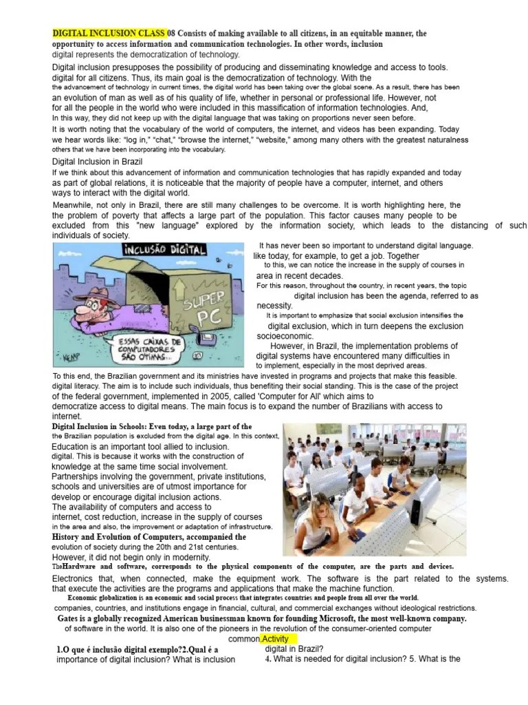 Class 08 Digital Inclusion1 Pdf Internet