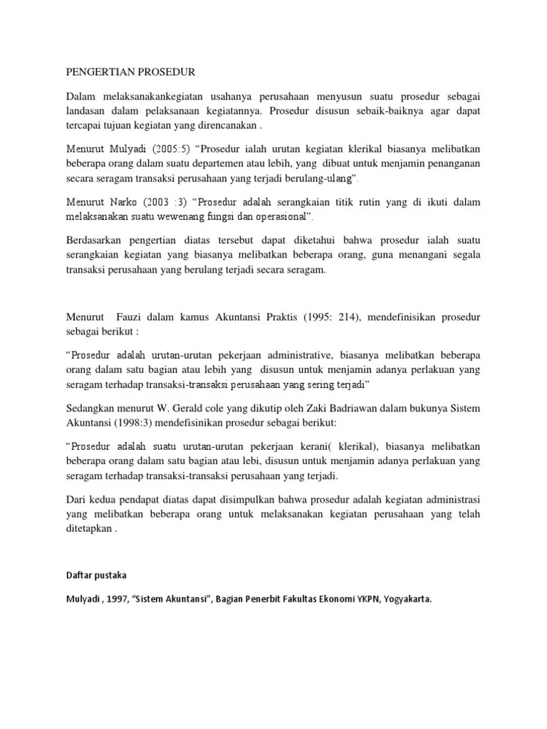 Pengertian Prosedur | PDF