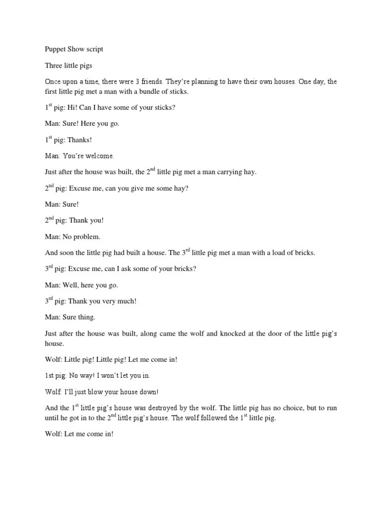 Puppet Show Script PDF
