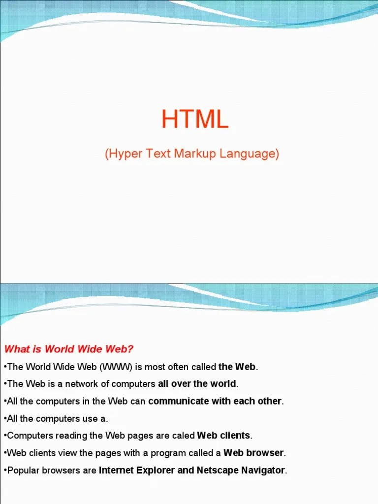 Hyper Text Markup Language PDF Hyperlink Html Element