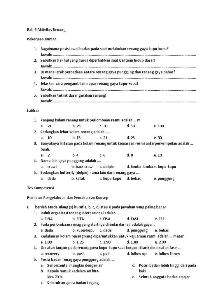 Tuliskan 4 Gerakan Dasar Pada Renang Gaya Bebas