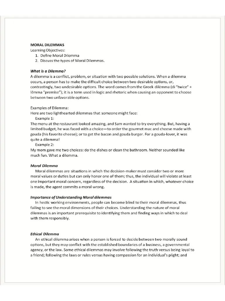 CHAPTER 4 Moral Dilemma PDF