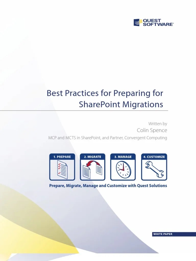 White Paper Best Practices in SharePoint Migrations Colin Spence