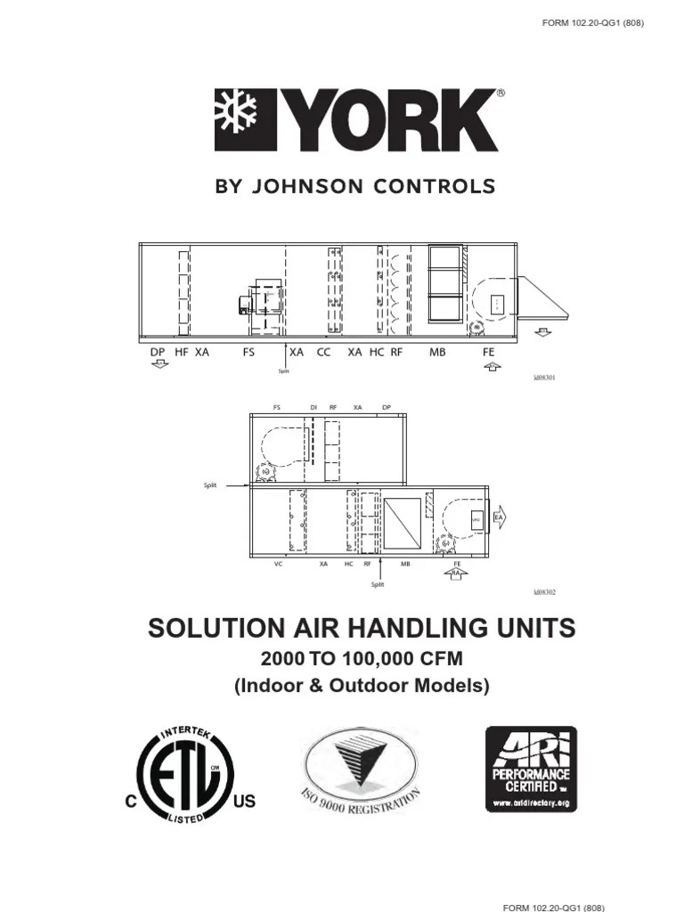 York AHU PDF Hvac Air Conditioning