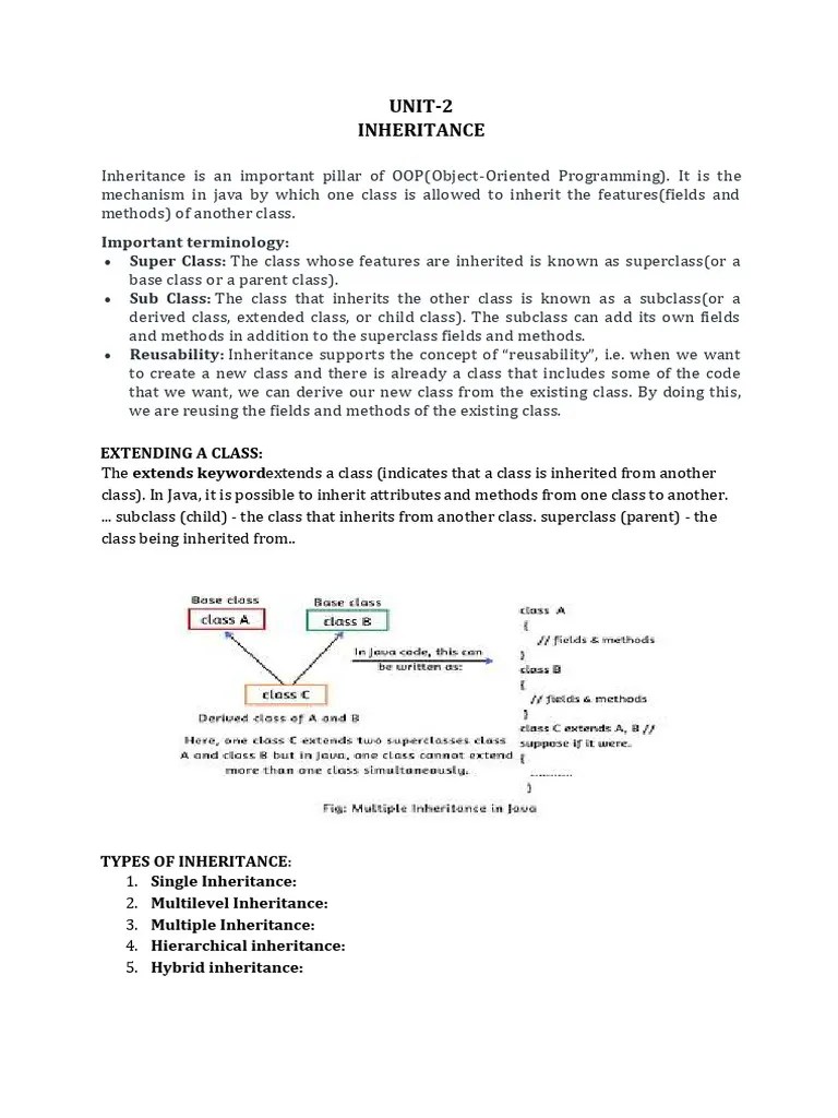 Understanding Java Inheritance Types PDF Inheritance (Object