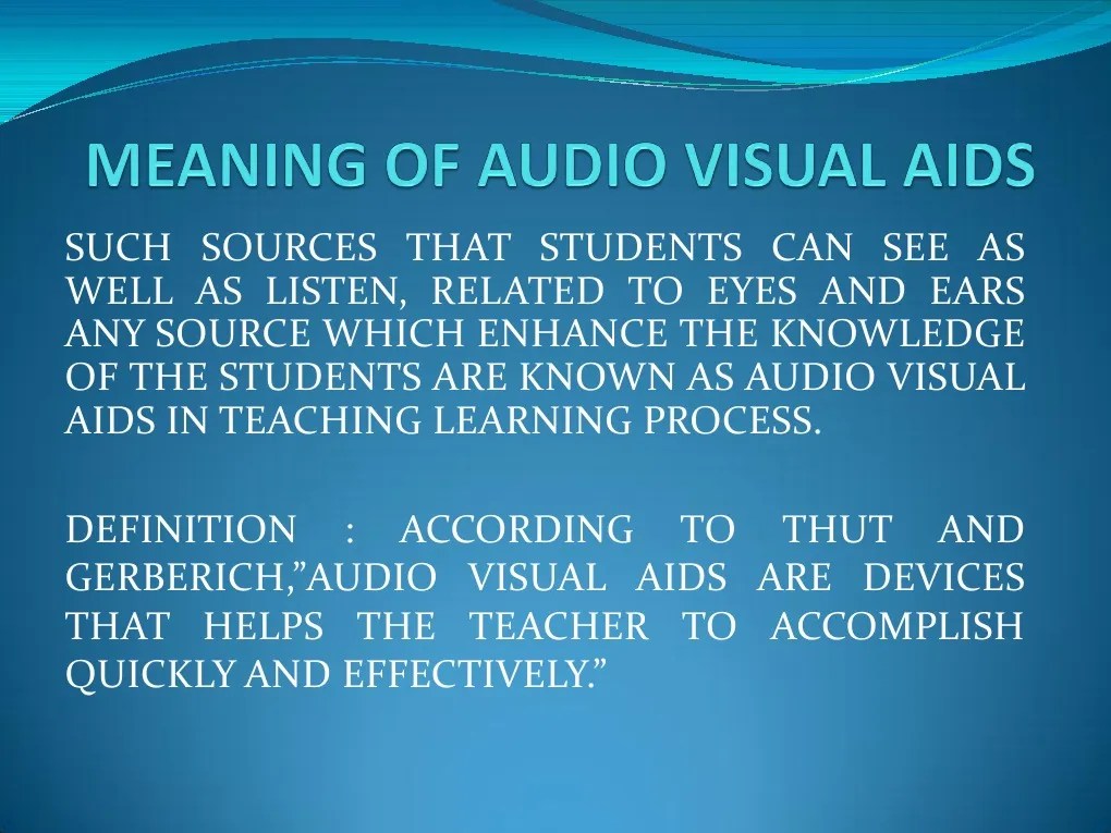 Audio Visual Aids PDF Sound Recording And Reproduction Learning