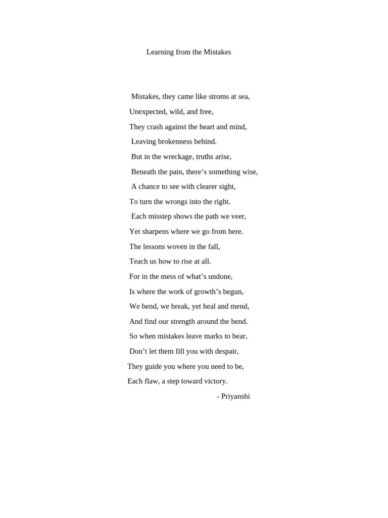 Learning From The Mistakes PDF