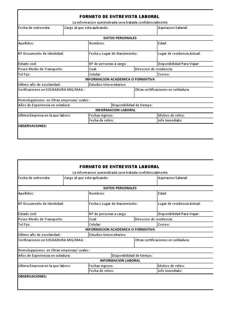 Formato de Entrevista Preliminar