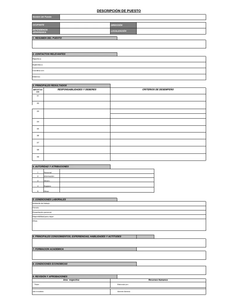 7 Formato Descripcion Puestos Vacio