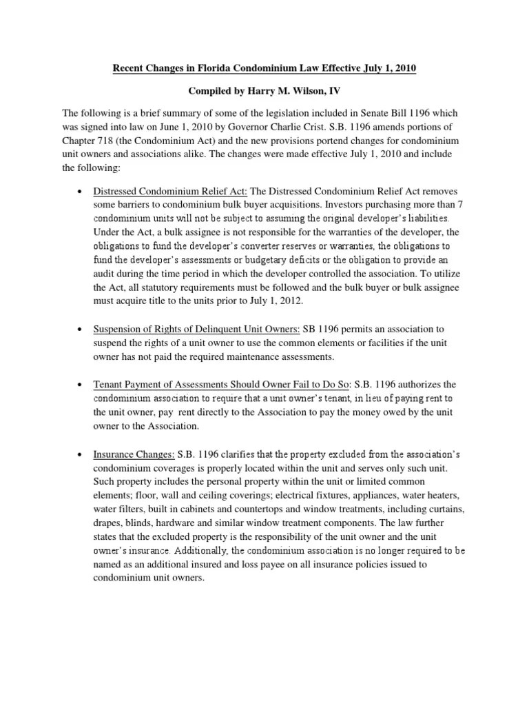 2010August 2. New Condo Laws PDF Condominium Assignment (Law)