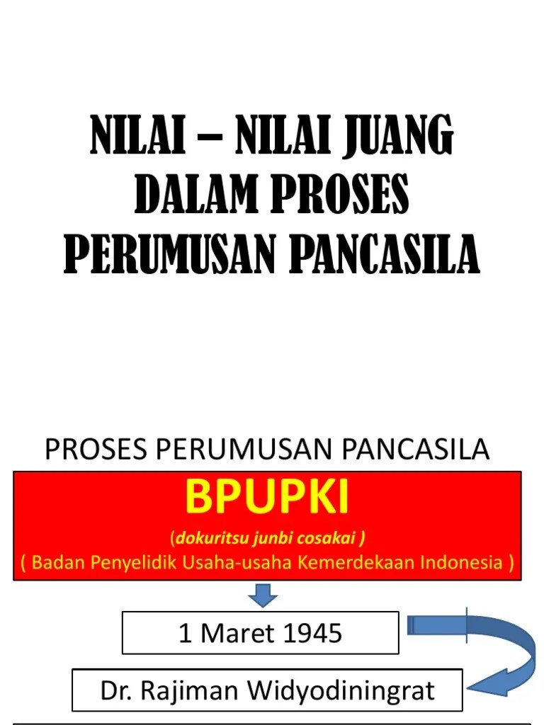 NILAI NILAI JUANG DALAM PROSES PERUMUSAN PANCASILA