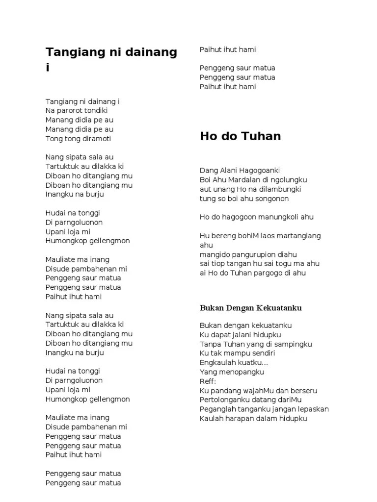 Lirik Tangiang Ni Dainang I | PDF