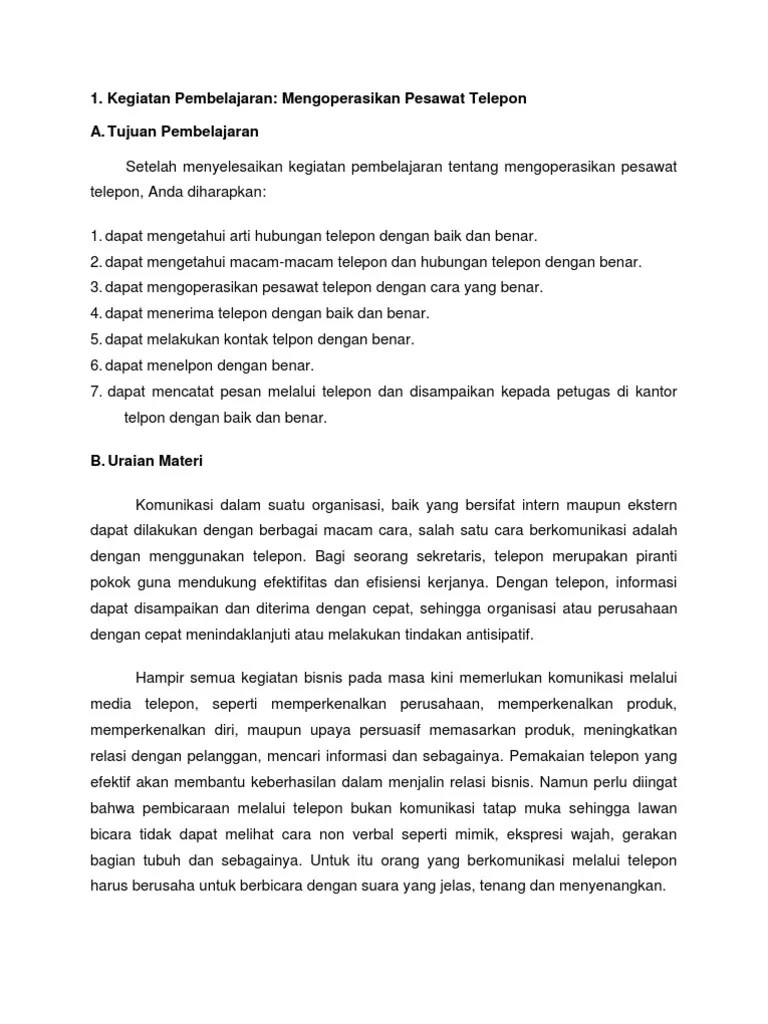 Contoh Percakapan Telepon Sekretaris Dalam Bahasa Inggris