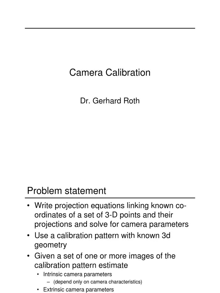 Camera Calibration PDF Eigenvalues And Eigenvectors Equations