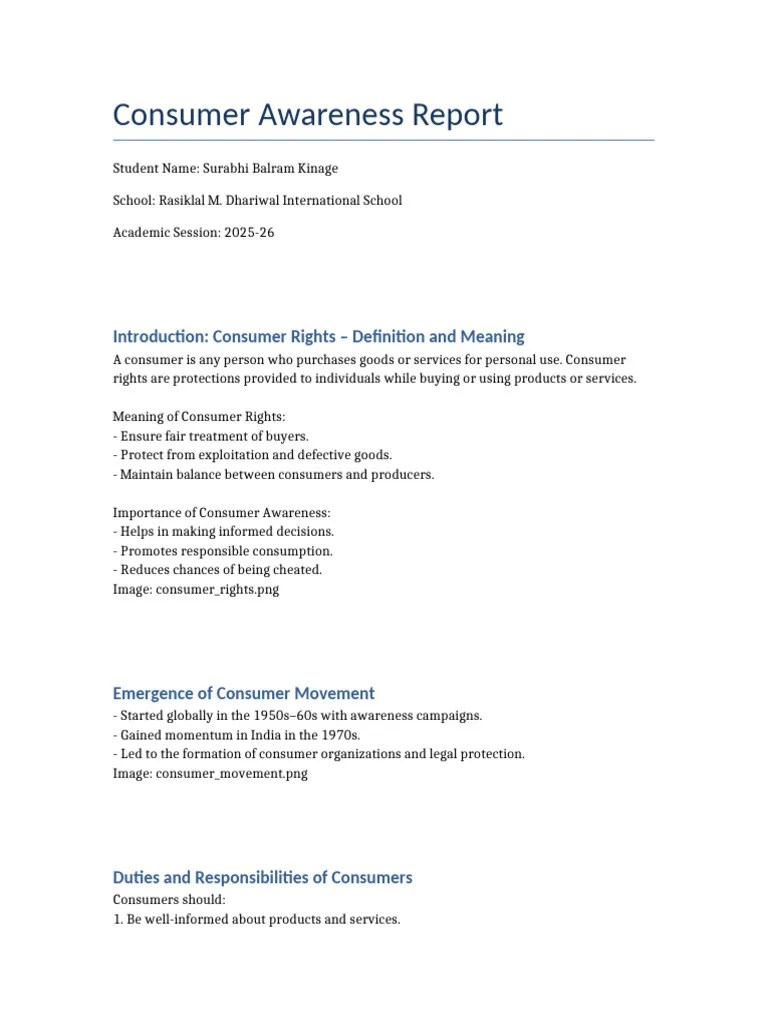 Consumer Awareness Report Pdf