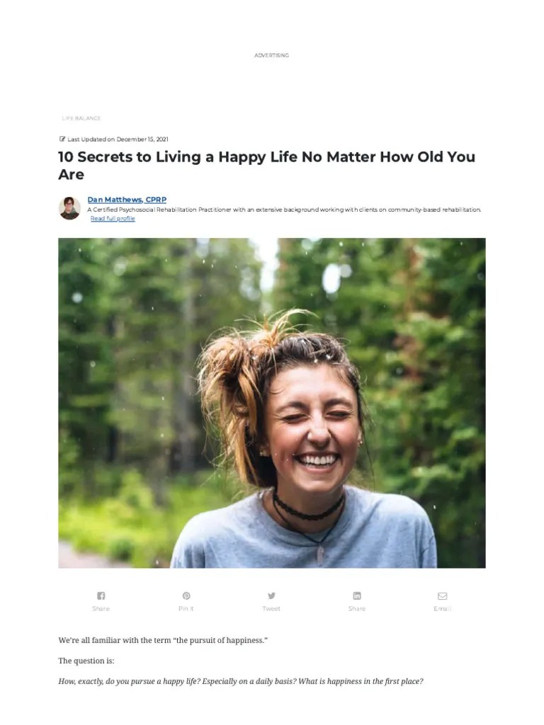 10 Secrets to a Happy Life PDF Happiness Gratitude
