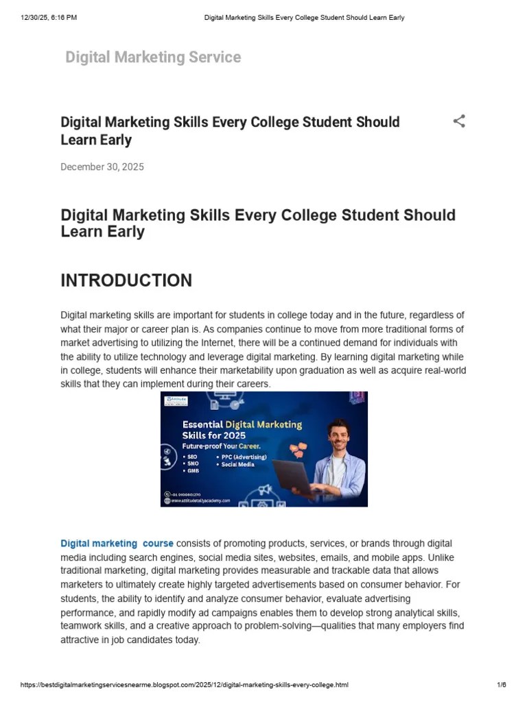 Digital Marketing Skills Every College Student Should Learn Early PDF