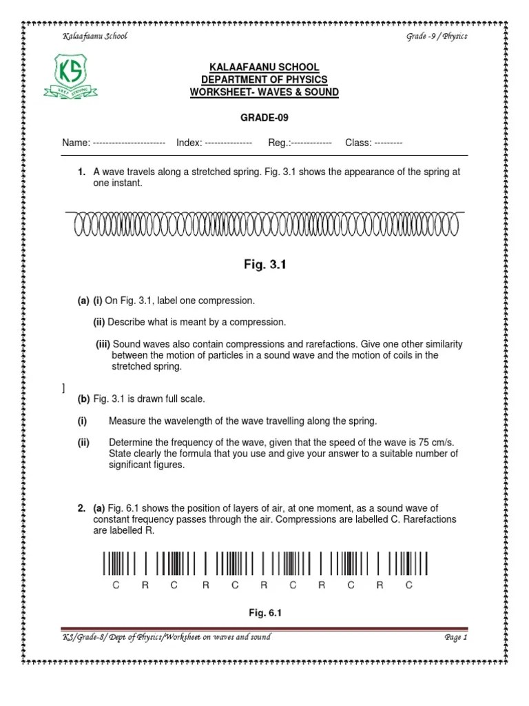 Sound travels through media by vibrating molecules in the matter. Waves and Sound Worksheet | Waves