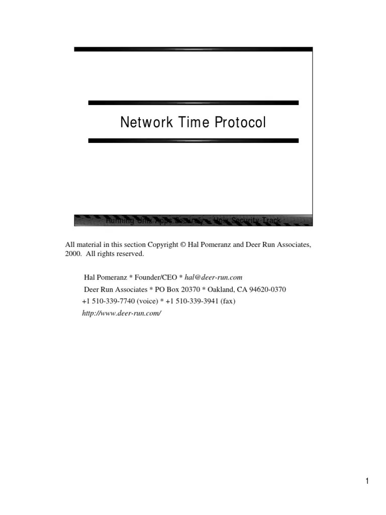 Network Time Protocol PDF Server Computer Network