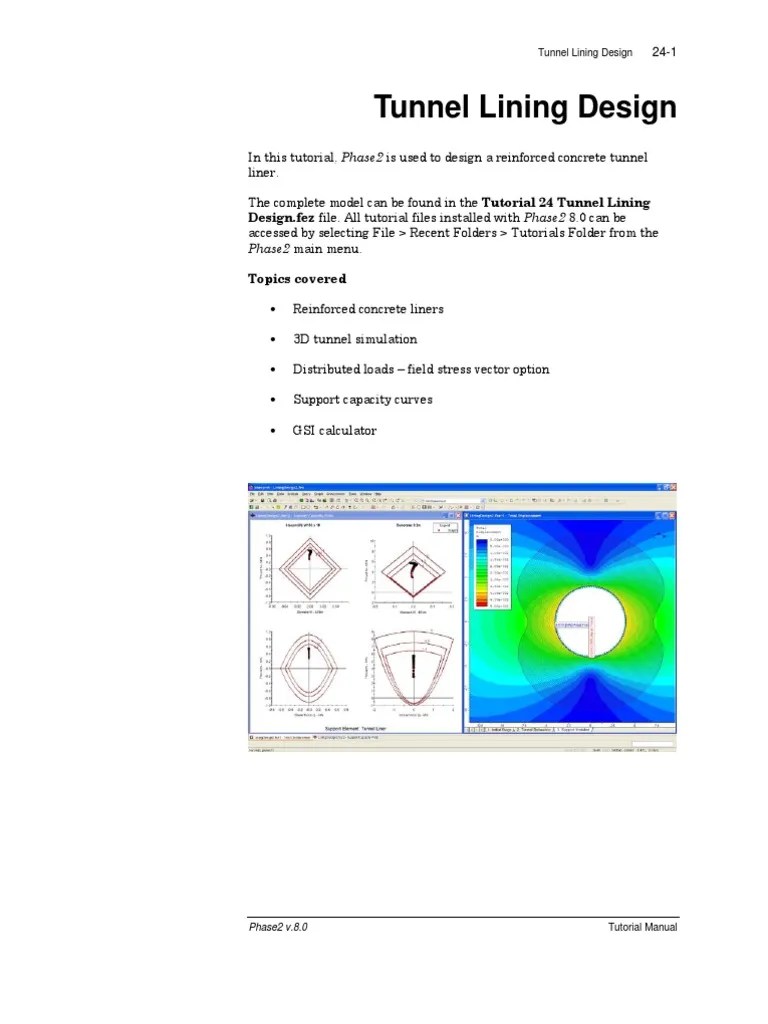 Tutorial 24 Tunnel Lining Design Strength Of Materials Fracture