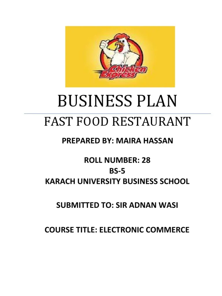 Fast Food Restaurant Business Plan Fast Food Fast Food Restaurants