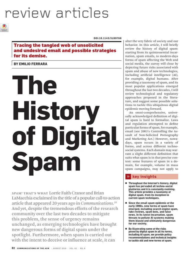 Evolution Of Digital Spam Strategies Pdf Spamming Email Spam