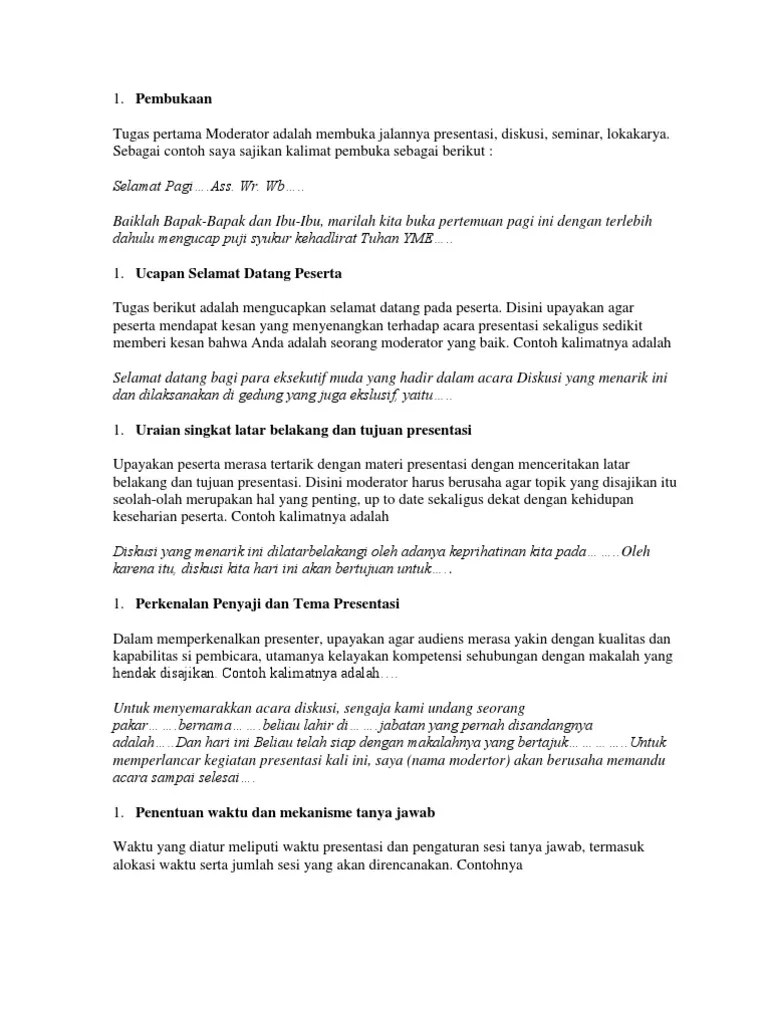 Naskah Moderator | PDF