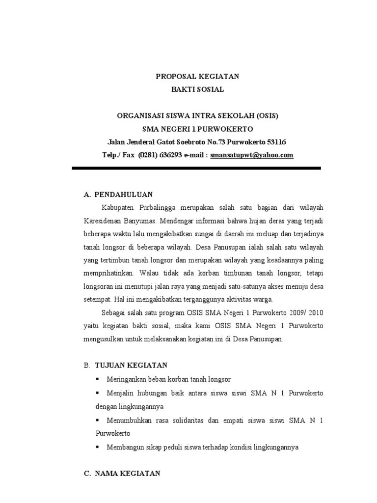 Proposal Bakti Sosial Contoh PDF